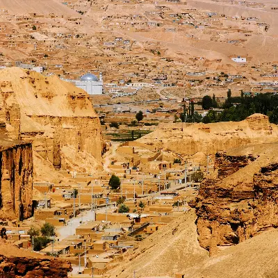 Afganistan turu, Bamyan şehri ve antik Buddhist heykelleri manzarası