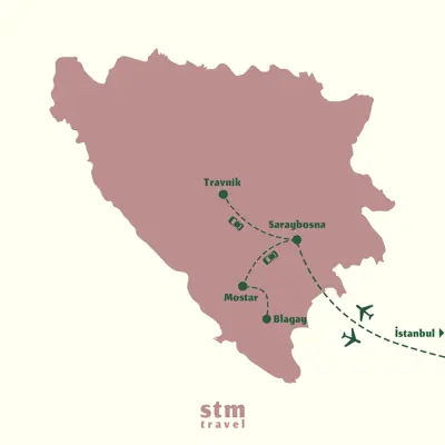 Bosna Hersek turu, Travnik-Saraybosna-Mostar-Blagay rotası