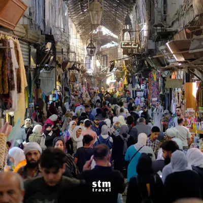 Levant turu, Şam Başçarşı tarihi pazarı kalabalık sokakları