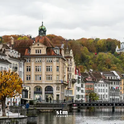 İsviçre turu, Luzern şehri ve Reuss Nehri manzarası