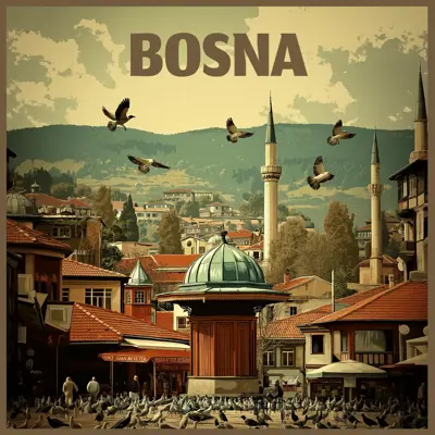 Bosna Hersek turu, Saraybosna merkezi cami ve minareler manzarası